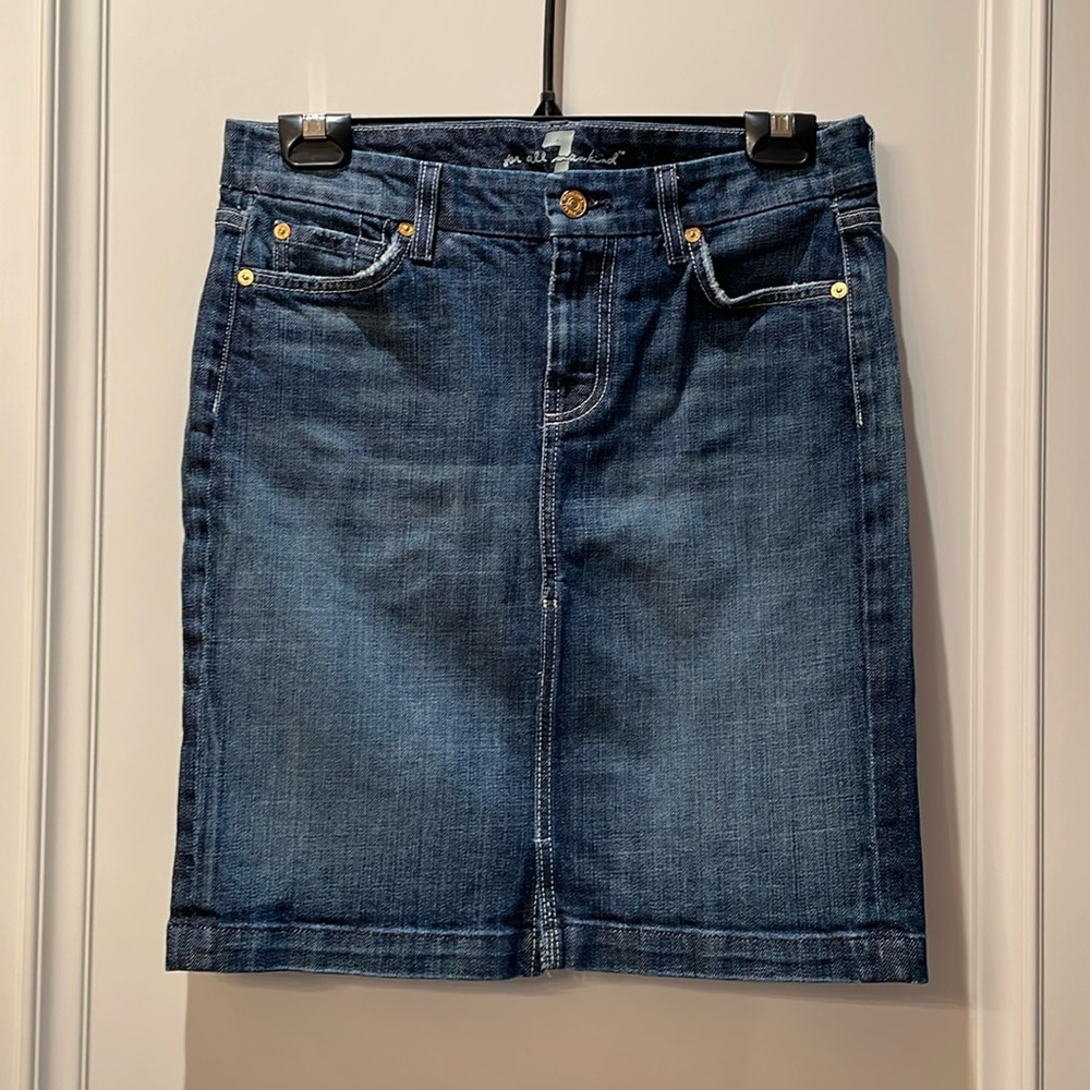 Seven For All Mankind | Stretch Denim “A” Pocket Pencil Skirt - size 28